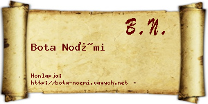 Bota Noémi névjegykártya